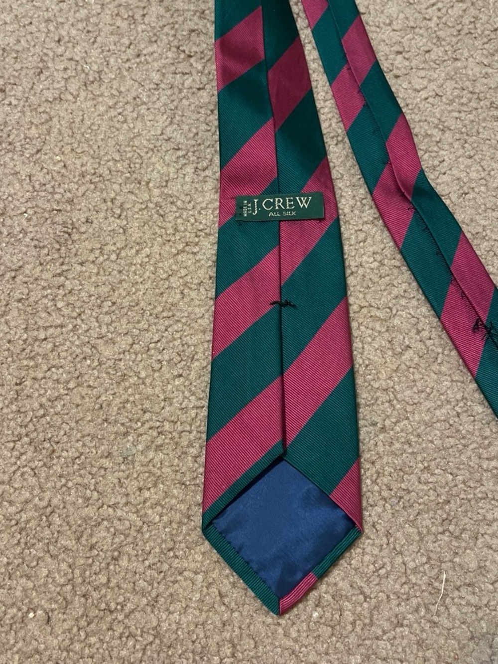 J. Crew Silk Diagonal Stripe Tie in Teal and Magenta